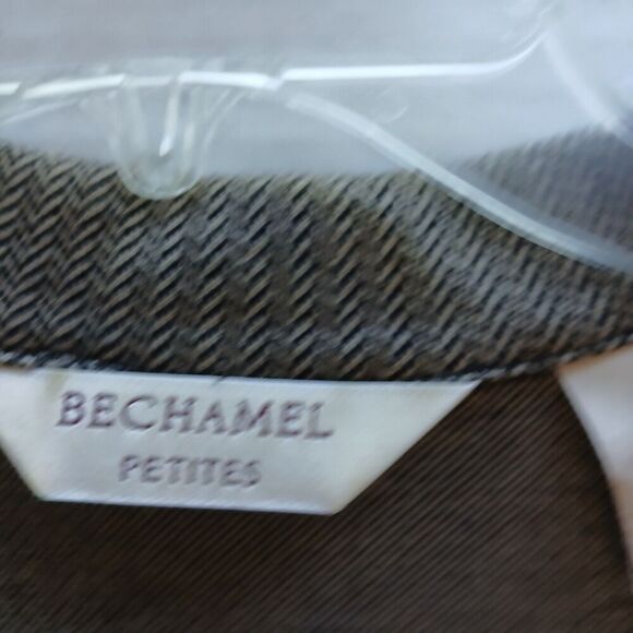 Bechamel Large Petite 100% Cotton Brown with Embroidered Flowers on front Jacket - Picture 7 of 7